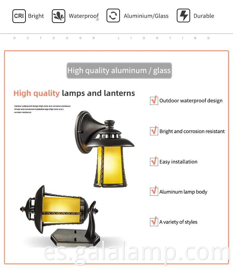 Luz de pared LED europea al aire libre para restaurantes y cafés